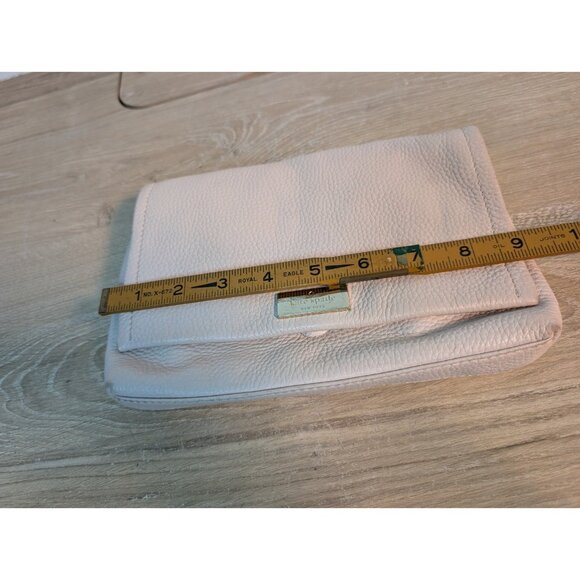 Kate Spade Leather Bag Small Flap Crossbody Purse Eggshell Strap Some Wear - Picture 9 of 10